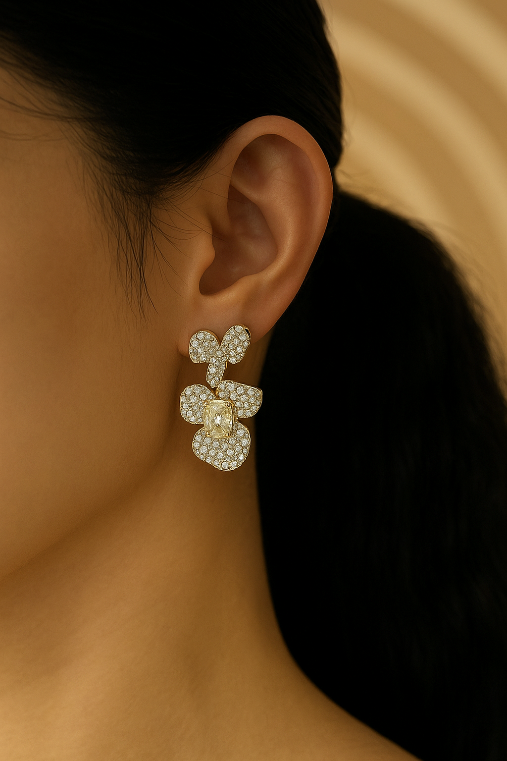 Orchid Flower Drop Earrings