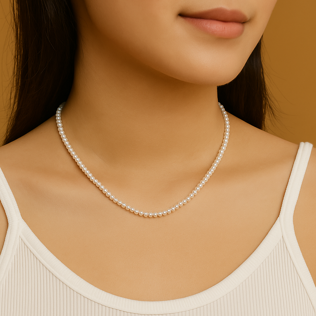 Minimalist Freshwater Pearl Beaded Necklace